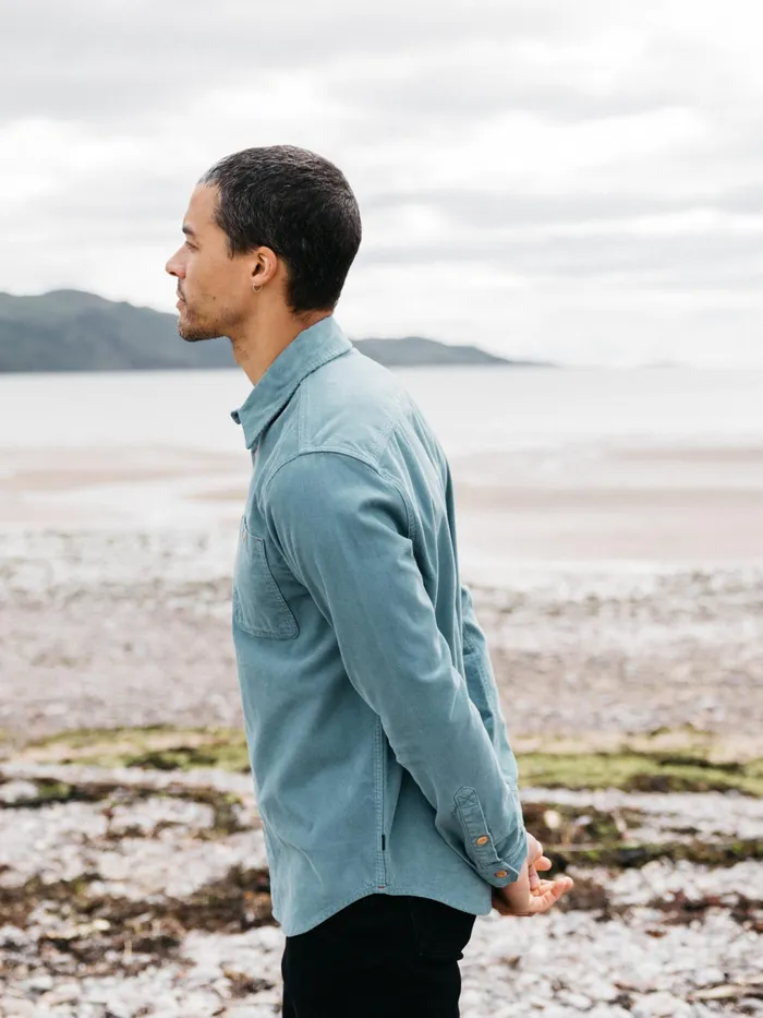 Finisterre Shirts Men Jetty Cord Shirt Ocean Storm