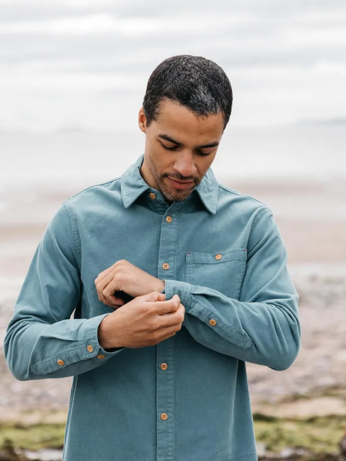 Finisterre Shirts Men Jetty Cord Shirt Ocean Storm