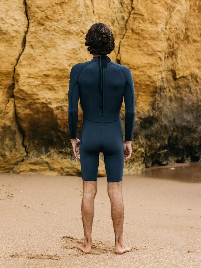 Finisterre Swim Shorts and Board Shorts Men Nieuwland 2mm Yulex Back Zip Long Sleeve Spring Suit Dark Ozone