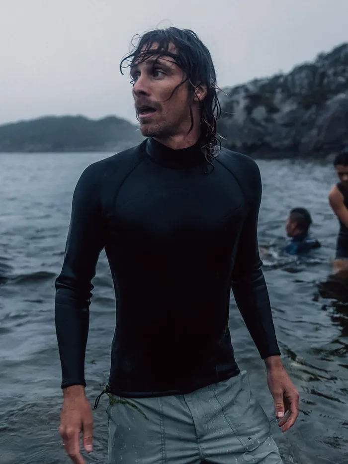 Finisterre Swim Shorts and Board Shorts Men Nieuwland 2mm Yulex Long Sleeve Top Black