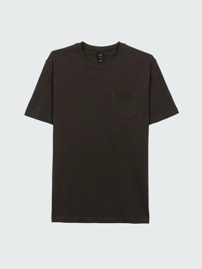 Finisterre TShirts Men Orca Recycled Pocket TShirt Raven Black