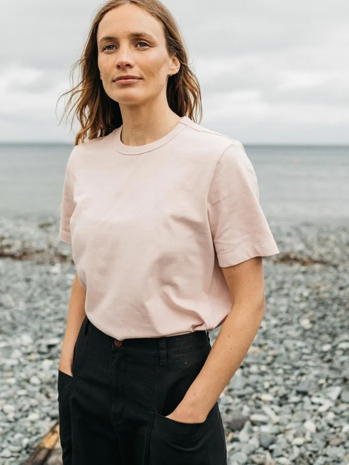 Finisterre Tops and TShirts Women Recycled Orca TShirt Pink Smoke