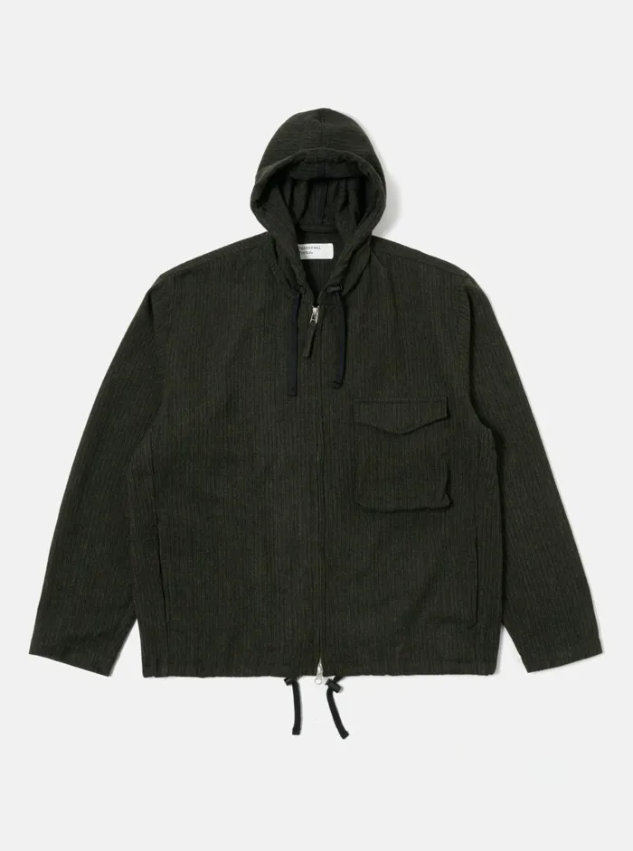 Fistral II Jacket In BlackOlive Stripe Wool Mix Men Universal Works Coats and Outerwear Fistral II Jacket In BlackOlive Stripe Wool Mix Men Universal Works Coats and Outerwear