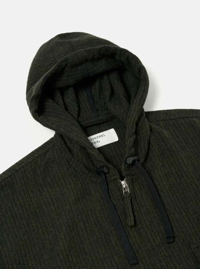 Fistral II Jacket In BlackOlive Stripe Wool Mix Men Universal Works Coats and Outerwear