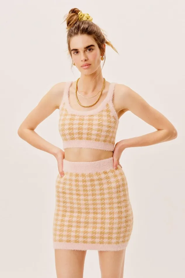 For Love and Lemons Knitwear Cher Crop Tank Sweater Light Pink 8211 Women
