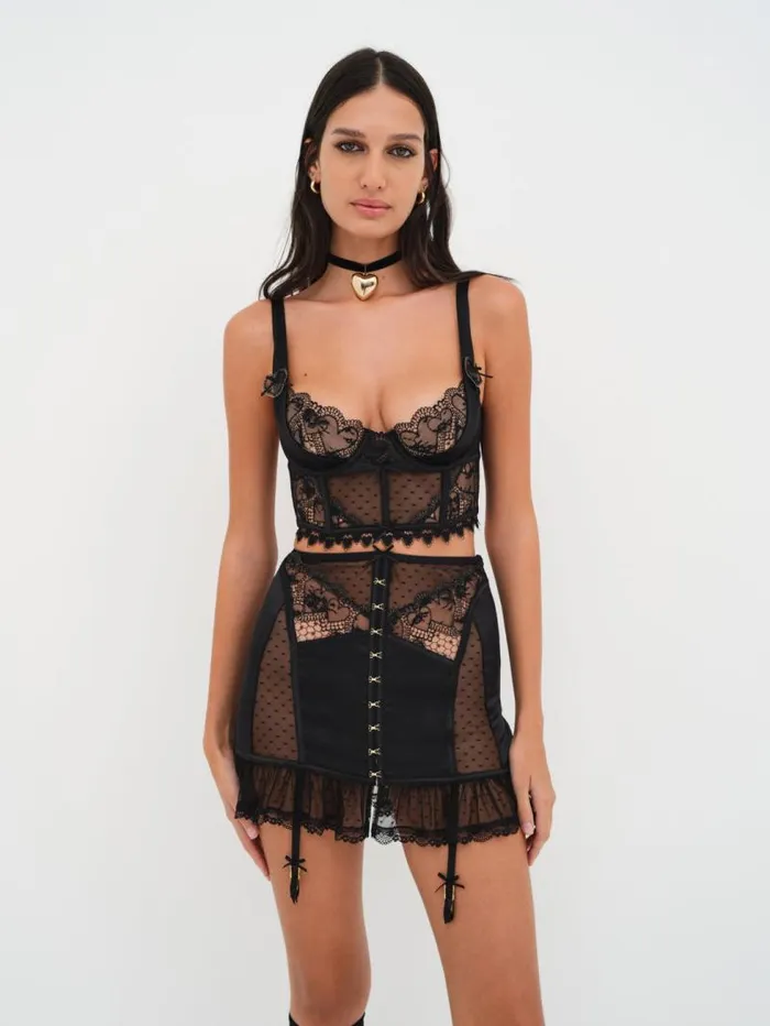 For Love and Lemons Lingerie Brie Garter Skirt Black 8211 Women For Love and Lemons Lingerie Brie Garter Skirt Black 8211 Women