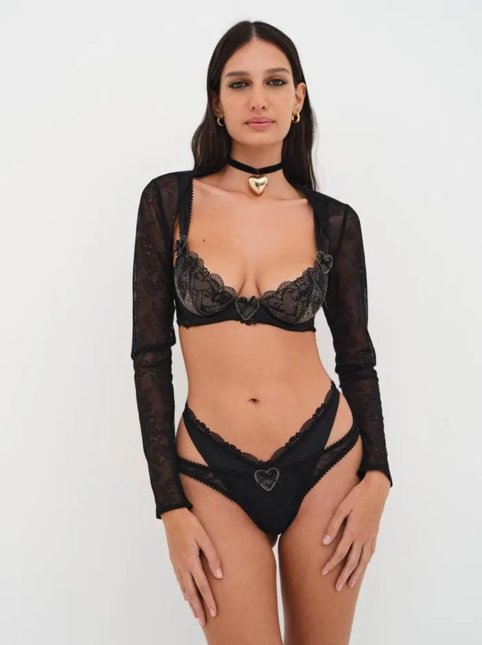 For Love and Lemons Lingerie Brie Underwire Bra Black 8211 Women