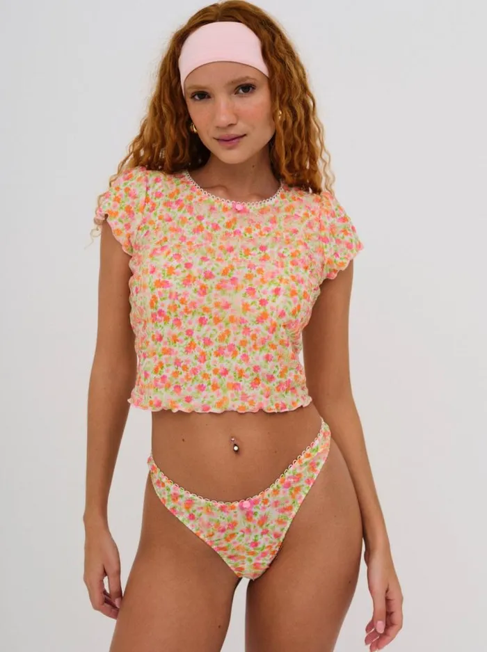 For Love and Lemons Lingerie Giselle Baby Tee Multi 8211 Women