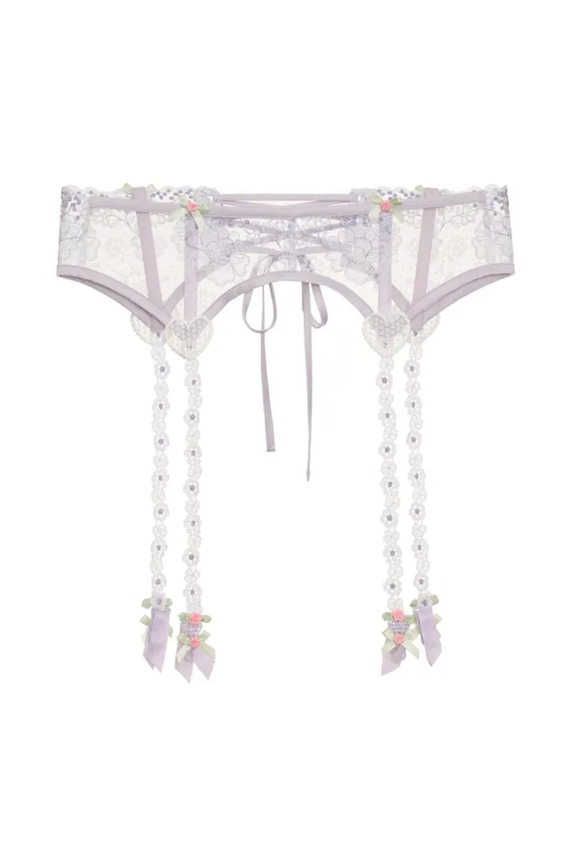 For Love and Lemons Lingerie Margaux Garter Belt Purple 8211 Women For Love and Lemons Lingerie Margaux Garter Belt Purple 8211 Women