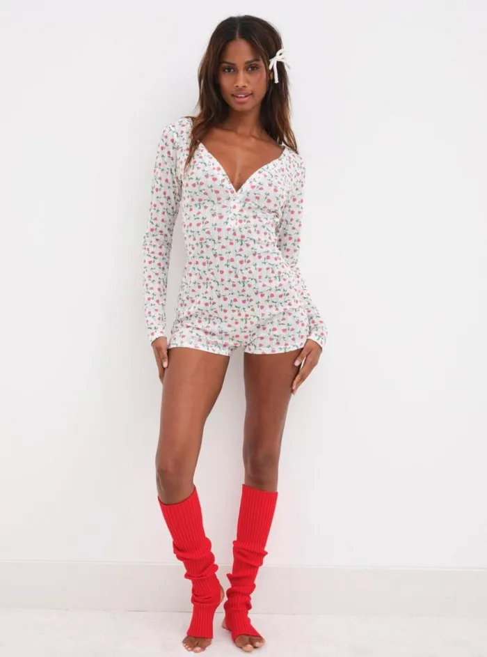 For Love and Lemons Lingerie Pointelle Deep V Onesie White 8211 Women For Love and Lemons Lingerie Pointelle Deep V Onesie White 8211 Women
