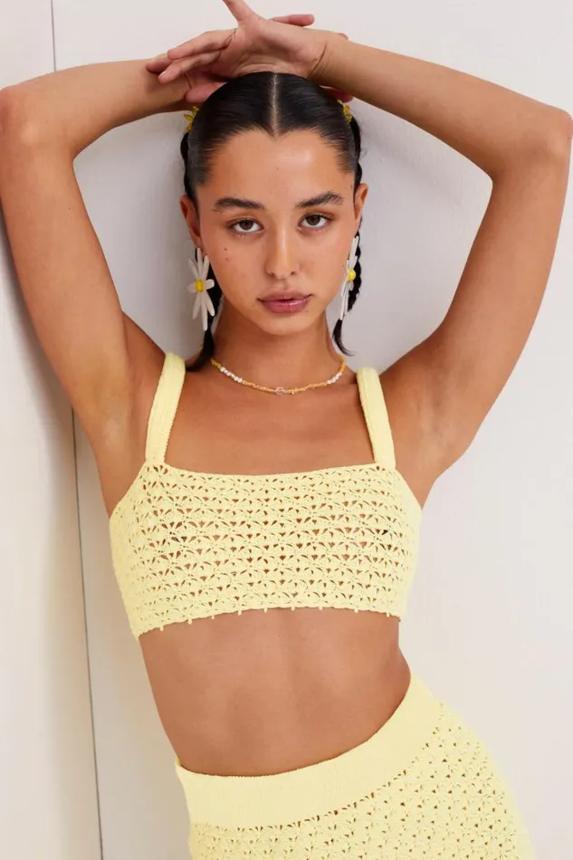 For Love and Lemons Tops Charlotte Bralette Top Yellow 8211 Women