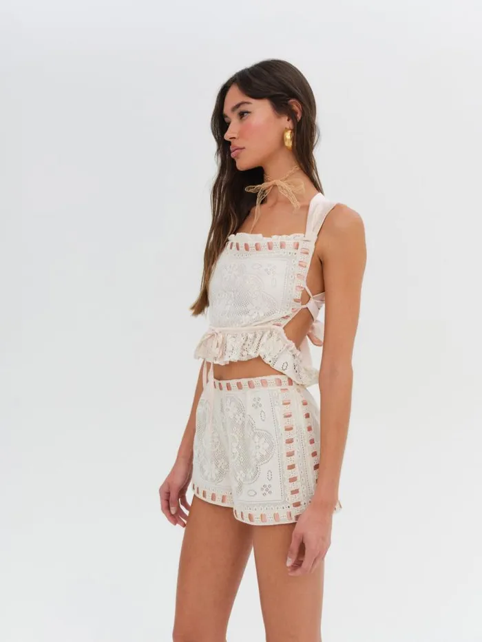 For Love and Lemons Tops Charlotte Lace Top Beige 8211 Women For Love and Lemons Tops Charlotte Lace Top Beige 8211 Women
