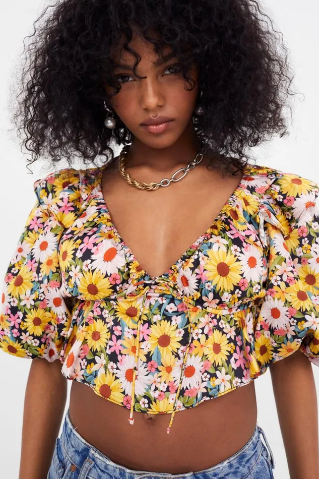 For Love and Lemons Tops Glenn Crop Top Yellow 8211 Women For Love and Lemons Tops Glenn Crop Top Yellow 8211 Women