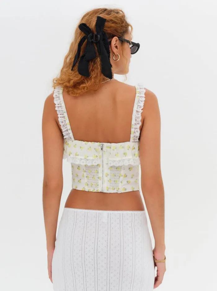 For Love and Lemons Tops Melanie Corset Top Yellow 8211 Women For Love and Lemons Tops Melanie Corset Top Yellow 8211 Women
