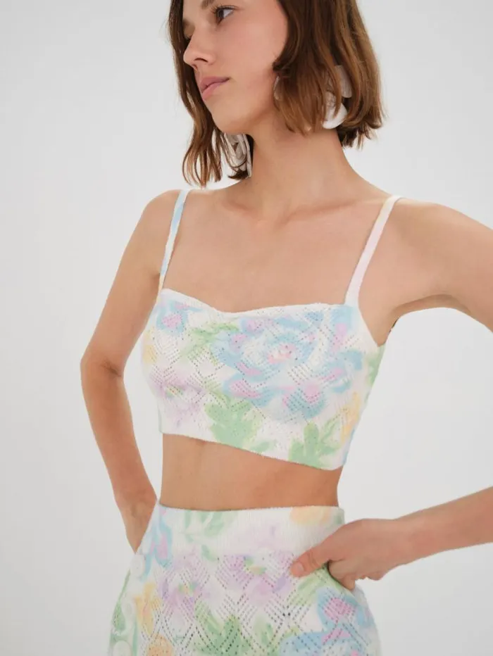 For Love and Lemons Tops Reese Crop Top Multi 8211 Women