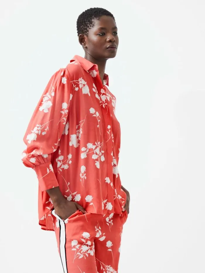 French Connection Alessandra Eco Delphine Long Sleeve Shirt Cayenne Redwhite Women Tops French Connection Alessandra Eco Delphine Long Sleeve Shirt Cayenne Redwhite Women Tops