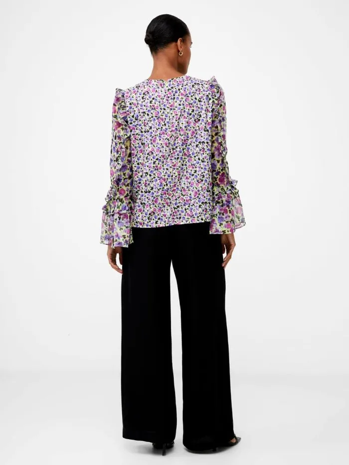 French Connection Alezzia Ely Jacquard Mix Top Sharp Green Women Tops