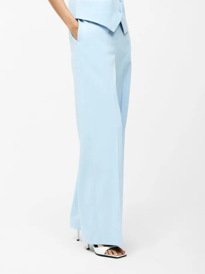 French Connection Angie Tailored Wide Leg Trousers Sky Blue Women Trousers