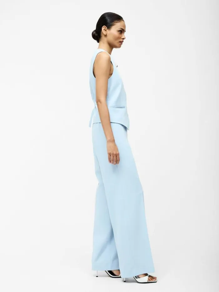 French Connection Angie Tailored Wide Leg Trousers Sky Blue Women Trousers