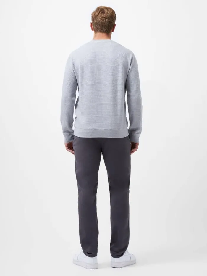 French Connection Box Waffle Crew Neck Jumper Grey Men Knitwear