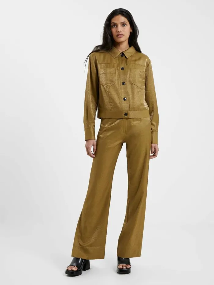 French Connection Cammie Shimmer Jacket Nutria Women Coats and Jackets