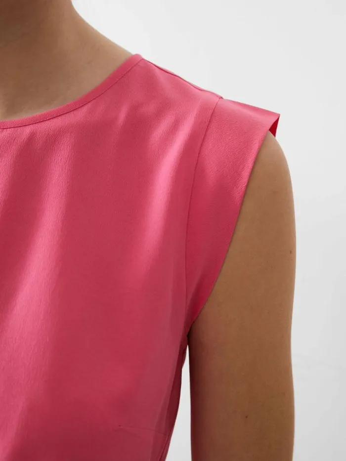 French Connection Cap Sleeve Crepe Light Tank Top Camellia Women Tops