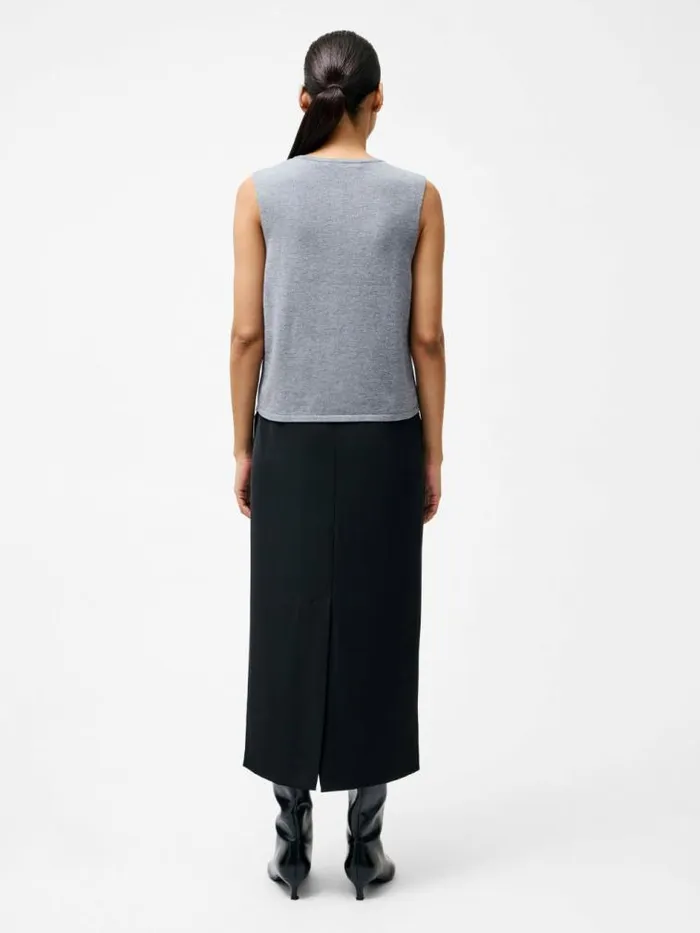 French Connection Cosysoft Button Down Sweater Vest Mid Grey Mel Women Jumpers and Cardigans