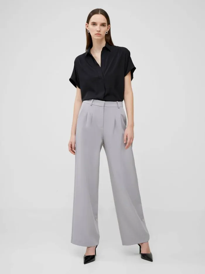 French Connection Echo Crepe Trousers Alloy Women Trousers
