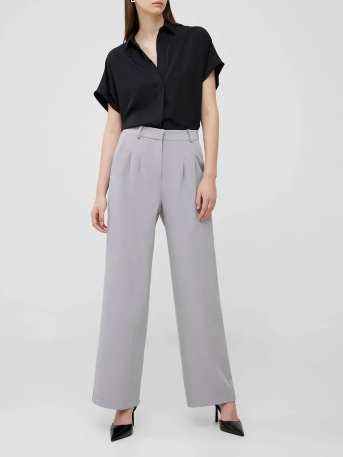 French Connection Echo Crepe Trousers Alloy Women Trousers