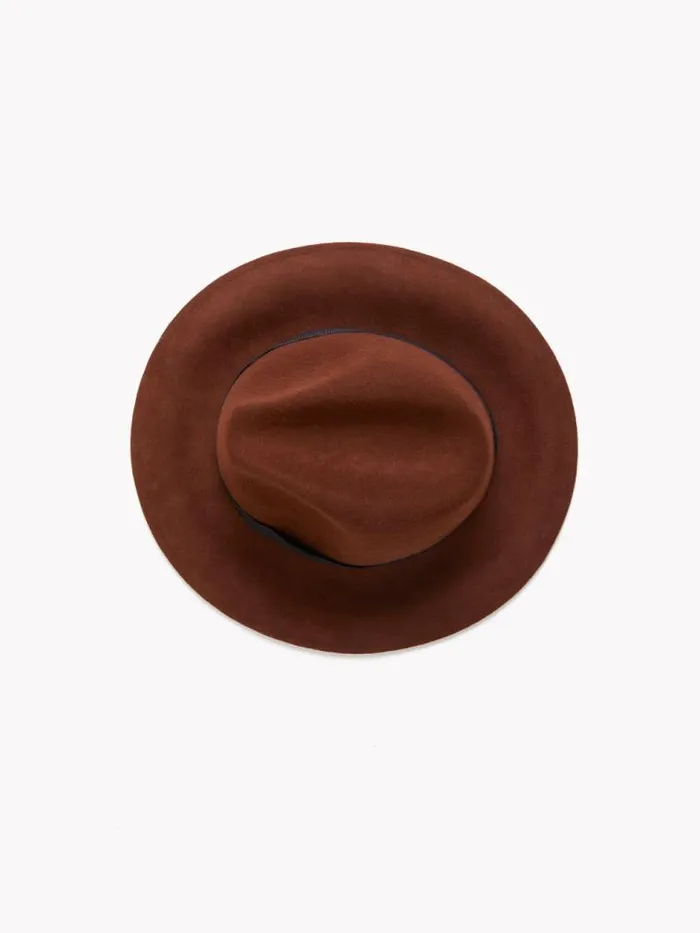French Connection Felt Trilby Hat Tobacco Brown Women Hats