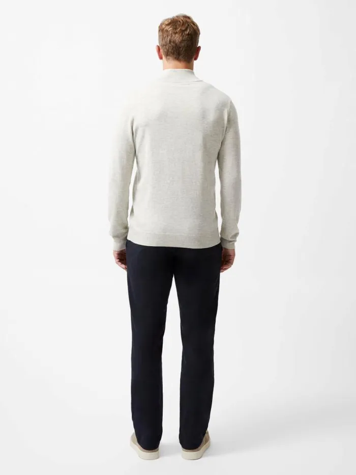 French Connection Half Zip Knitted Jumper Oatmeal Men Knitwear