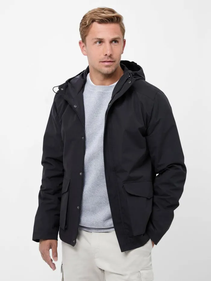 French Connection Hooded Jacket Marine Men Coats and Jackets