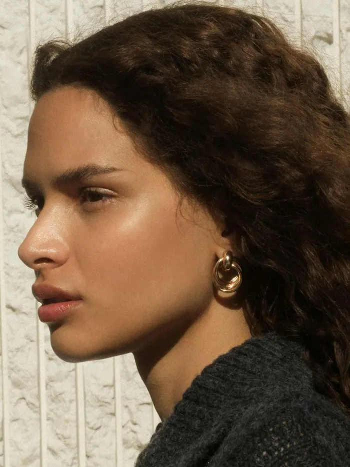 French Connection Interlocking Metal Knot Earrings Gold Women Jewellery
