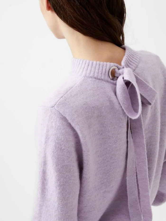 French Connection Kezia Recycled Back Eyelet Jumper Orchid Petal Women Jumpers and Cardigans French Connection Kezia Recycled Back Eyelet Jumper Orchid Petal Women Jumpers and Cardigans