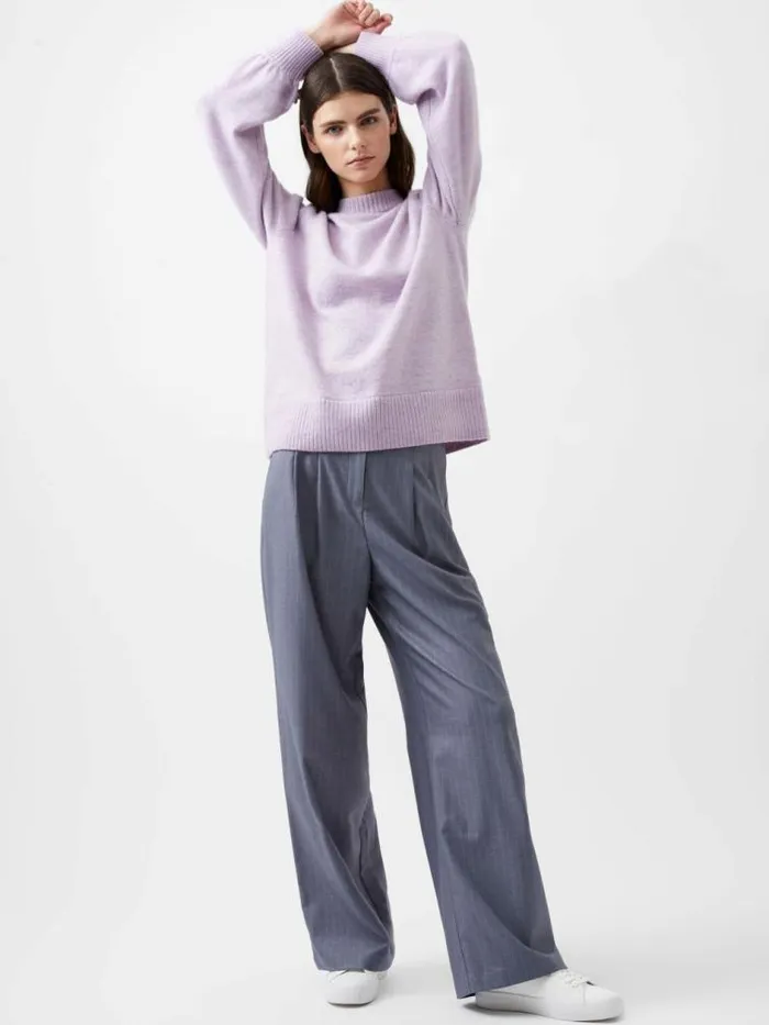 French Connection Kezia Recycled Back Eyelet Jumper Orchid Petal Women Jumpers and Cardigans