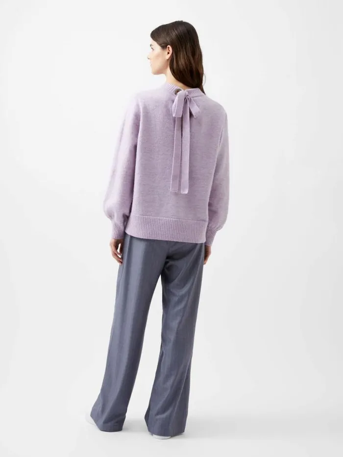 French Connection Kezia Recycled Back Eyelet Jumper Orchid Petal Women Jumpers and Cardigans