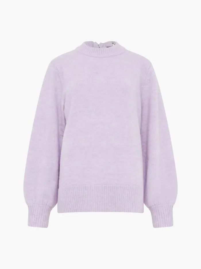 French Connection Kezia Recycled Back Eyelet Jumper Orchid Petal Women Jumpers and Cardigans