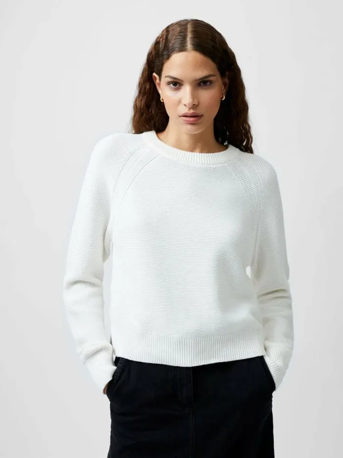 French Connection Lilly Mozart Crew Neck Jumper Summer White Women Jumpers and Cardigans French Connection Lilly Mozart Crew Neck Jumper Summer White Women Jumpers and Cardigans