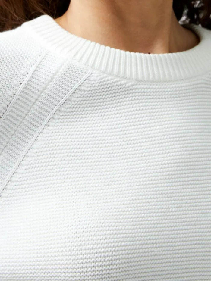 French Connection Lilly Mozart Crew Neck Jumper Summer White Women Jumpers and Cardigans