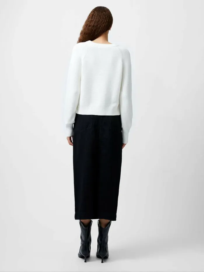 French Connection Lilly Mozart Crew Neck Jumper Summer White Women Jumpers and Cardigans