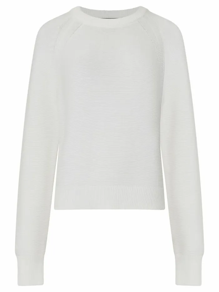 French Connection Lilly Mozart Crew Neck Jumper Summer White Women Jumpers and Cardigans