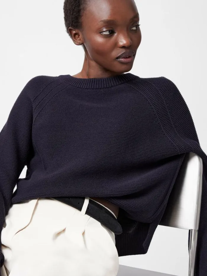 French Connection Lilly Mozart Crew Neck Jumper Utility Blue Women Jumpers and Cardigans French Connection Lilly Mozart Crew Neck Jumper Utility Blue Women Jumpers and Cardigans