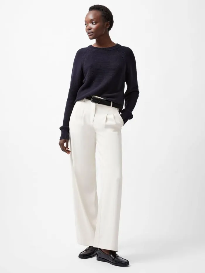 French Connection Lilly Mozart Crew Neck Jumper Utility Blue Women Jumpers and Cardigans