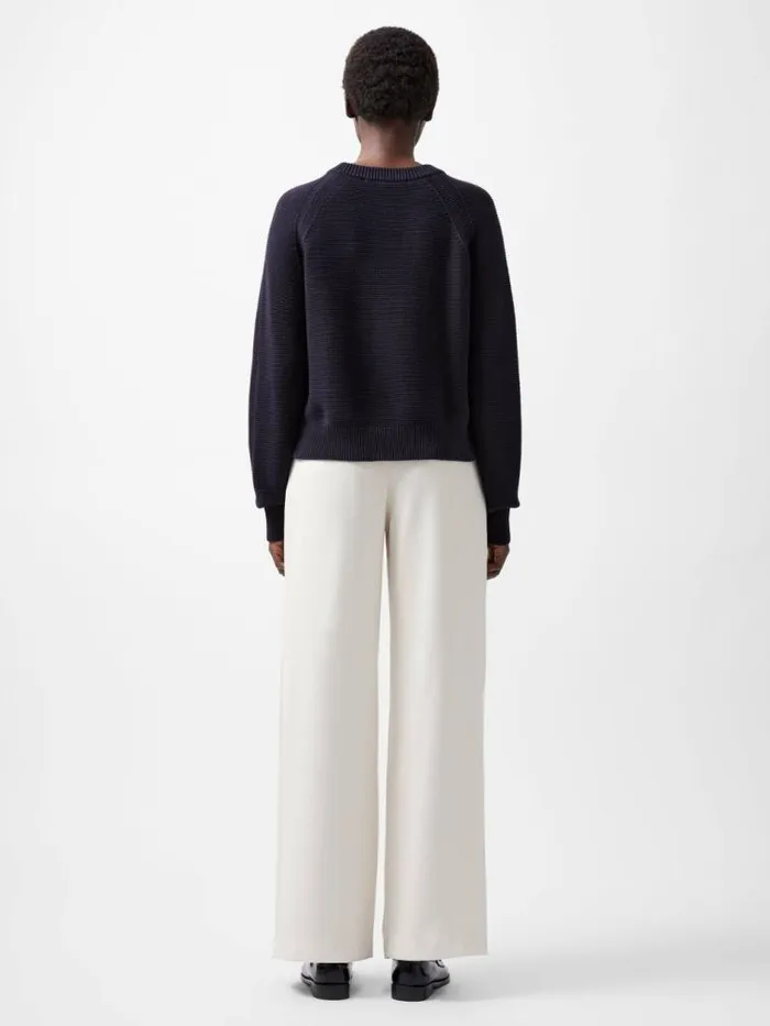 French Connection Lilly Mozart Crew Neck Jumper Utility Blue Women Jumpers and Cardigans