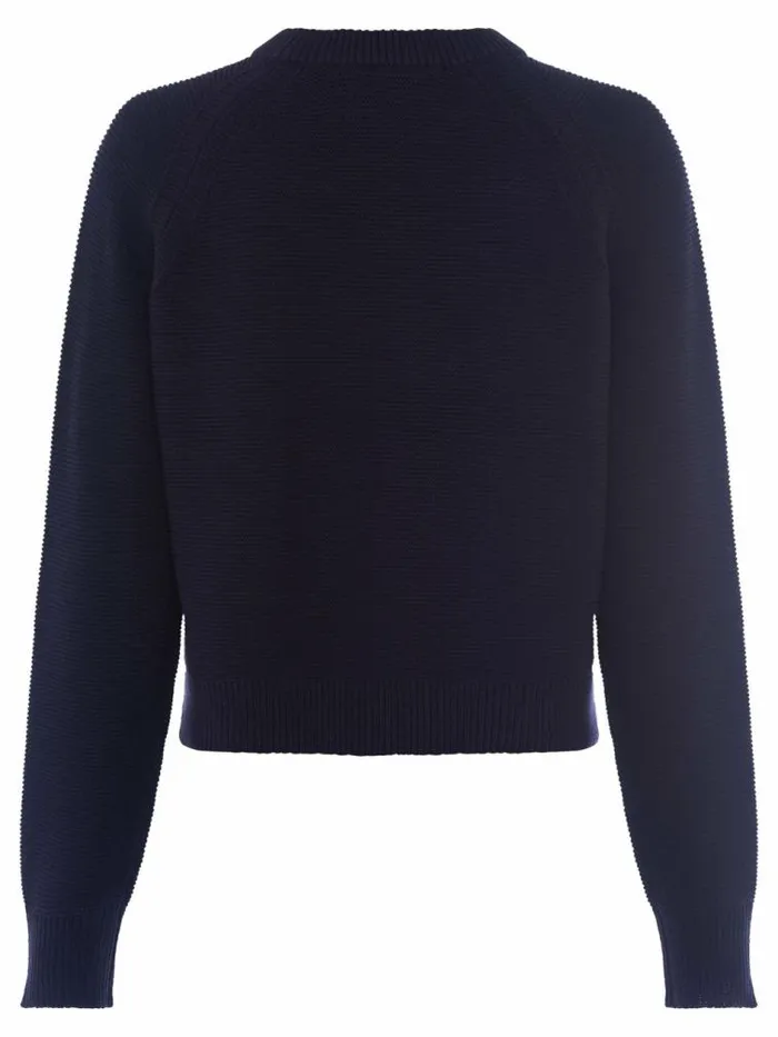 French Connection Lilly Mozart Crew Neck Jumper Utility Blue Women Jumpers and Cardigans