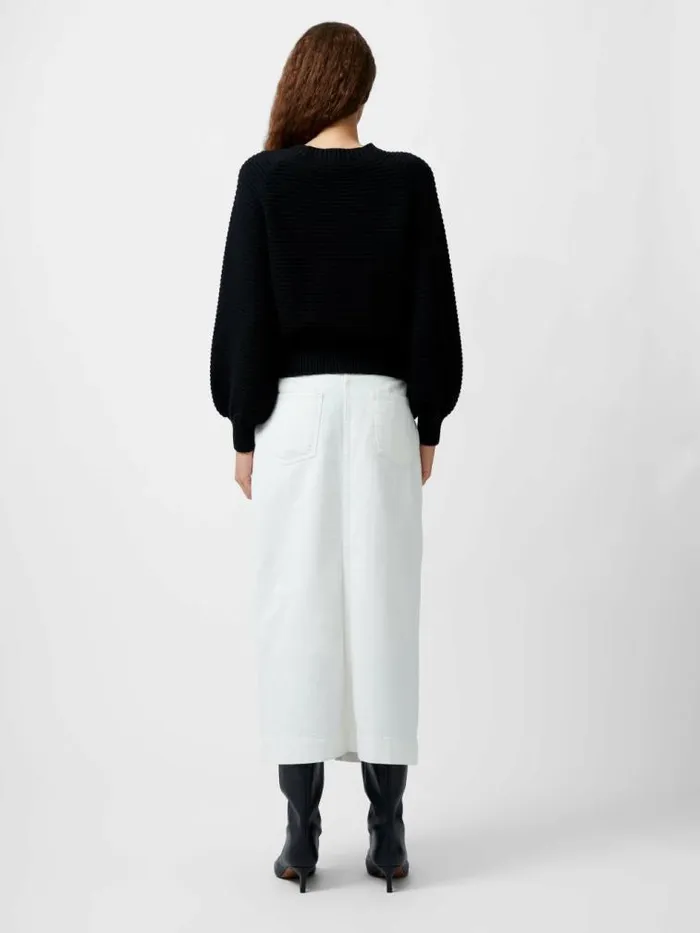 French Connection Lily Mozart Bishop Sleeve Jumper Black Women Jumpers and Cardigans