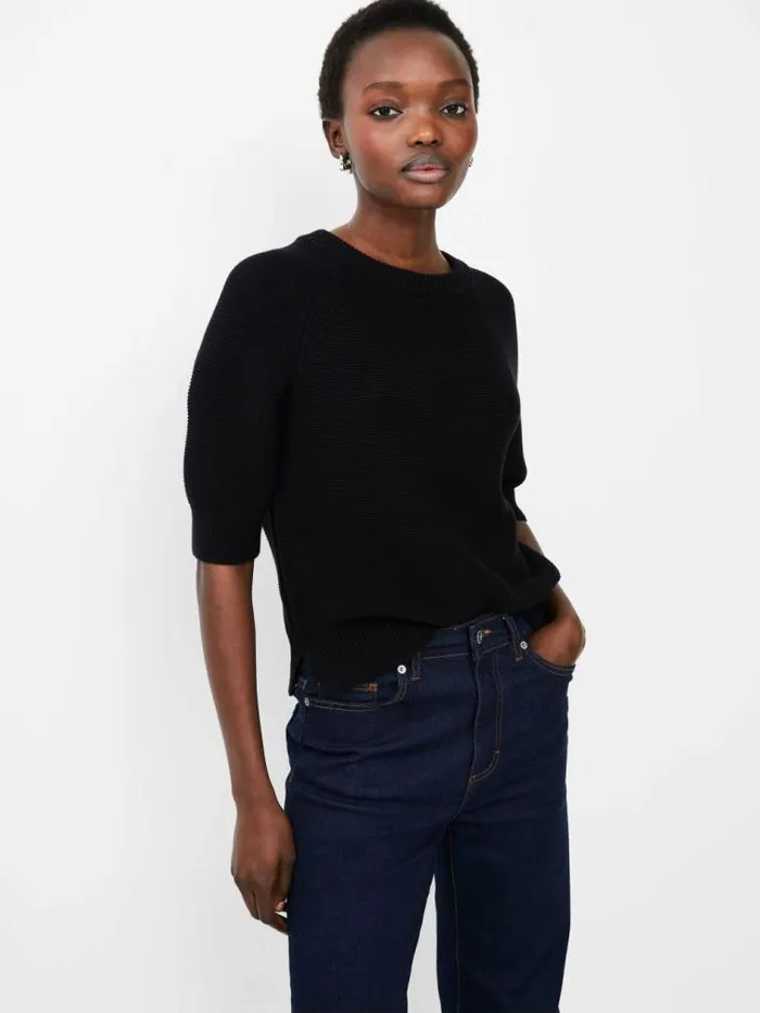 French Connection Lily Mozart Short Sleeve Jumper Moonless Night Women Jumpers and Cardigans French Connection Lily Mozart Short Sleeve Jumper Moonless Night Women Jumpers and Cardigans