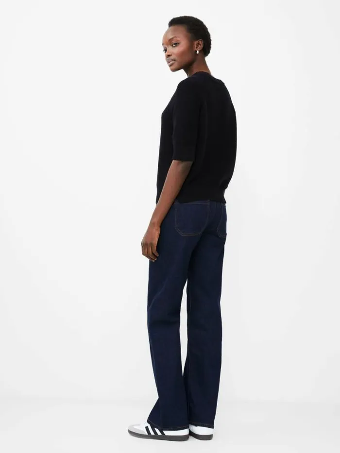 French Connection Lily Mozart Short Sleeve Jumper Moonless Night Women Jumpers and Cardigans