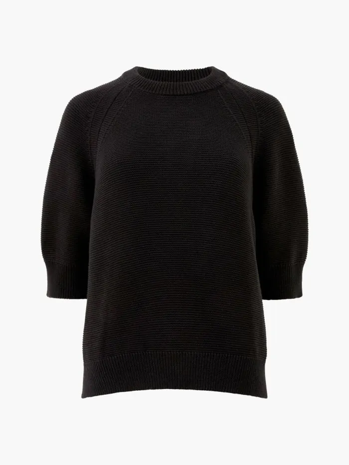 French Connection Lily Mozart Short Sleeve Jumper Moonless Night Women Jumpers and Cardigans