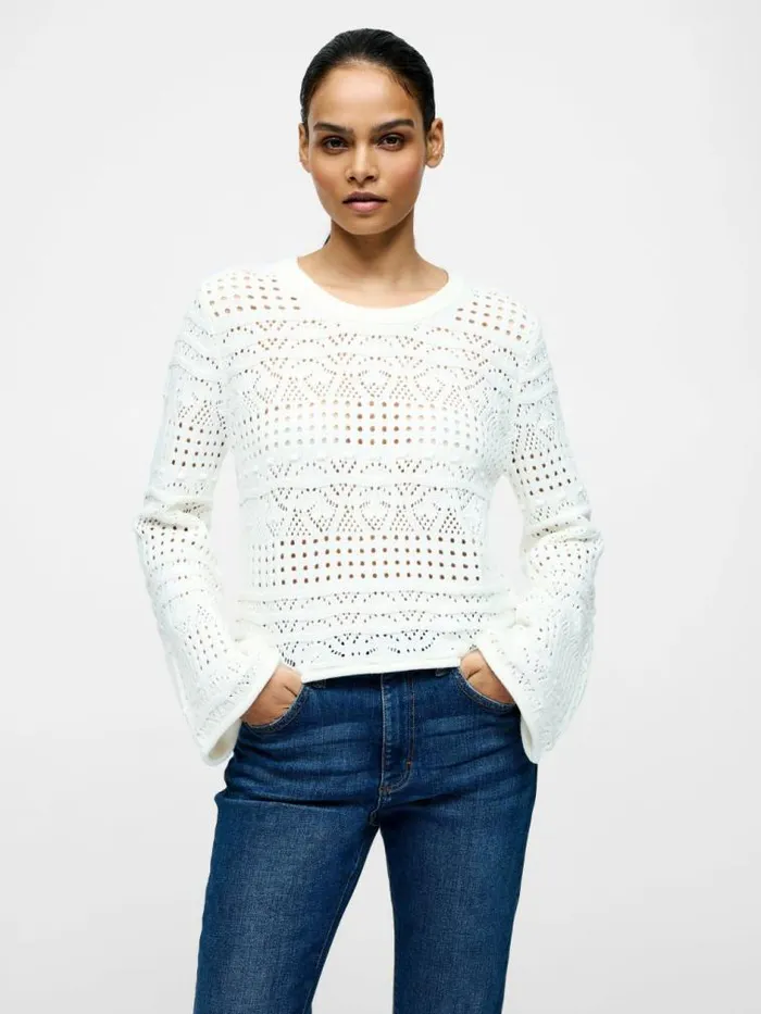 French Connection Long Sleeve Crochet Bobble Knit Jumper Summer White Women Jumpers and Cardigans French Connection Long Sleeve Crochet Bobble Knit Jumper Summer White Women Jumpers and Cardigans